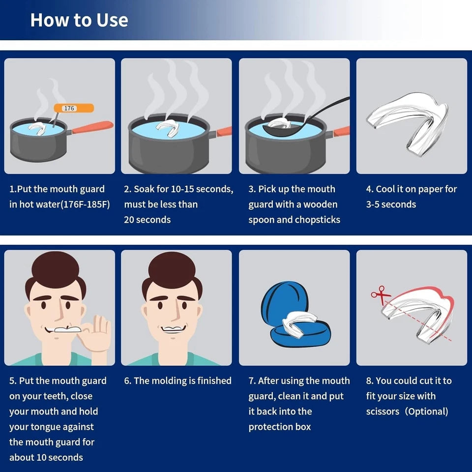 Mouth Guard for Grinding Teeth and Clenching Teeth MOUTH GUARD (8 GUARD +2 SIZE)