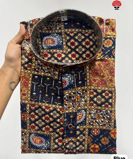 Men's Beautiful Designer Ethnic Stitched Heavy Rayon Print Kurta