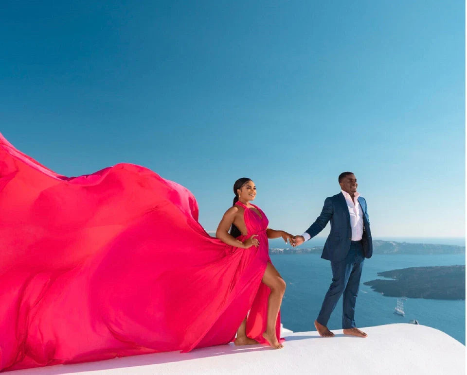 Women’s Long Satin Maxi Dress with Train for Photoshoots and Events