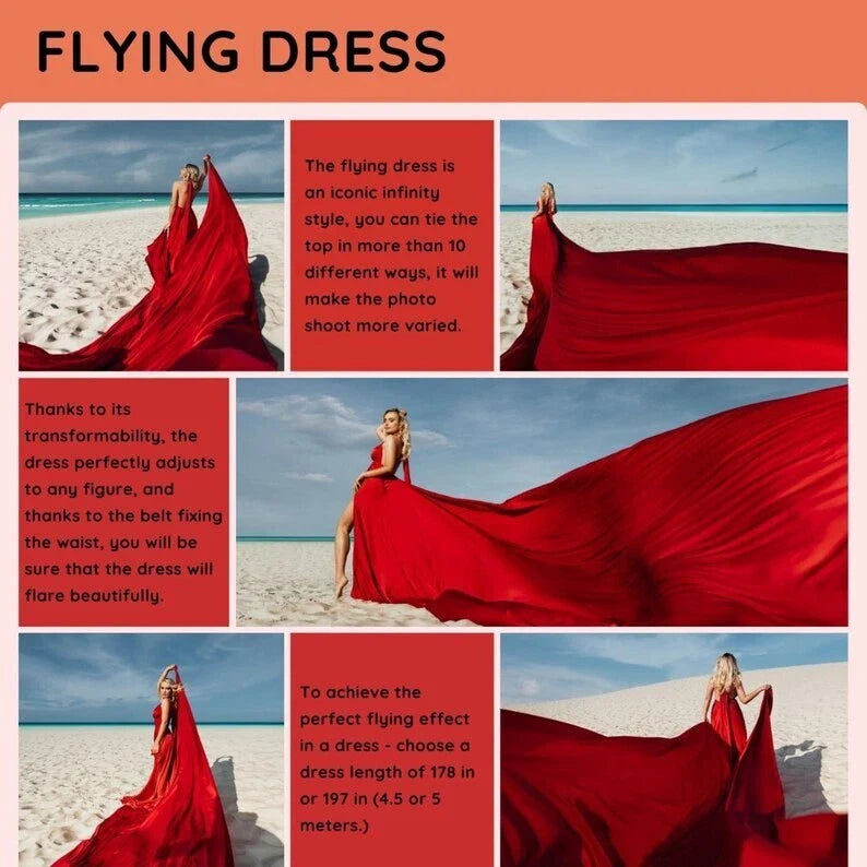 Flying Dress for Photoshoots: Iconic Long Flowy Gown