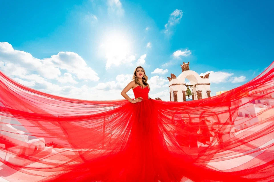 Flying Dress for Photoshoots: Iconic Long Flowy Gown