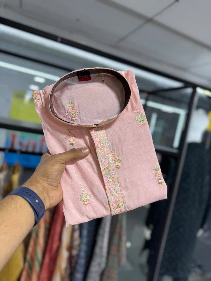 Silk Kurta With Cotton Pajama Set For Men s Wedding Party Wear Kurta Set