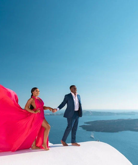 Women’s Long Satin Maxi Dress with Train for Photoshoots and Events