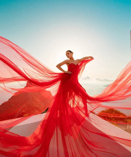 Flying Dress for Photoshoots: Iconic Long Flowy Gown