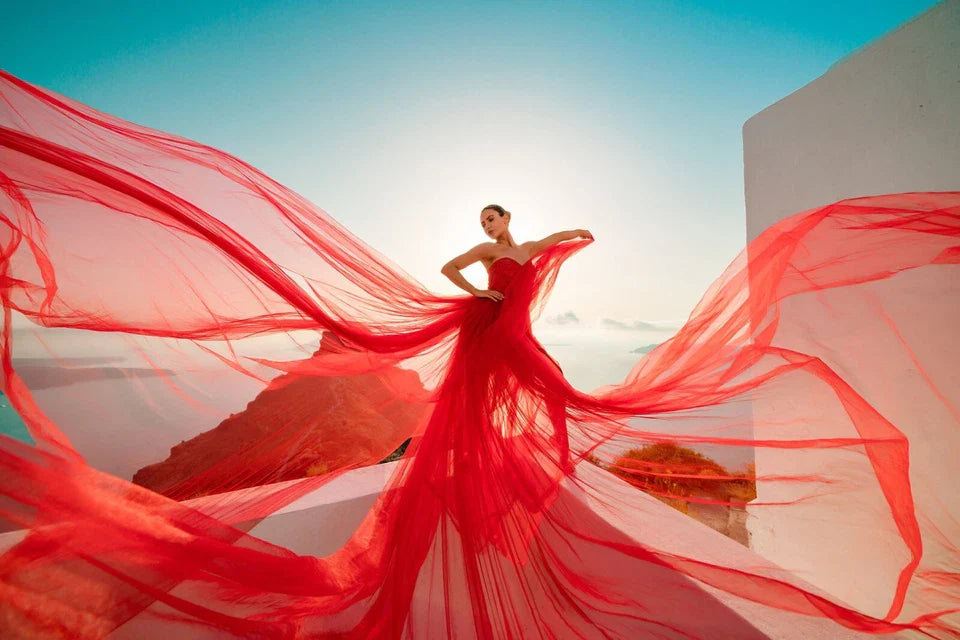 Flying Dress for Photoshoots: Iconic Long Flowy Gown