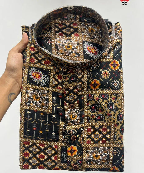 Men's Beautiful Designer Ethnic Stitched Heavy Rayon Print Kurta