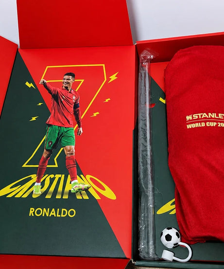 CR7 Portugal Football Tumbler Cup 30oz Insulated Travel Mug with Handle Lid