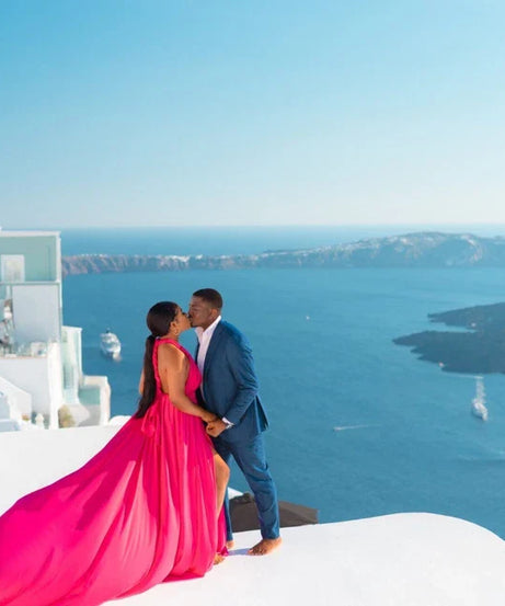 Women’s Long Satin Maxi Dress with Train for Photoshoots and Events