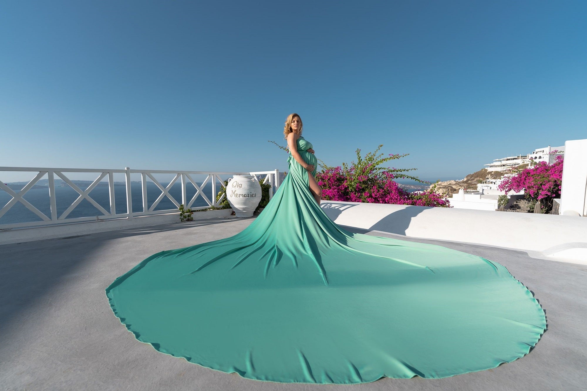 Flying Dress Santorini Flying Dress, Flying Dress for Photoshoot, Long Train Dress