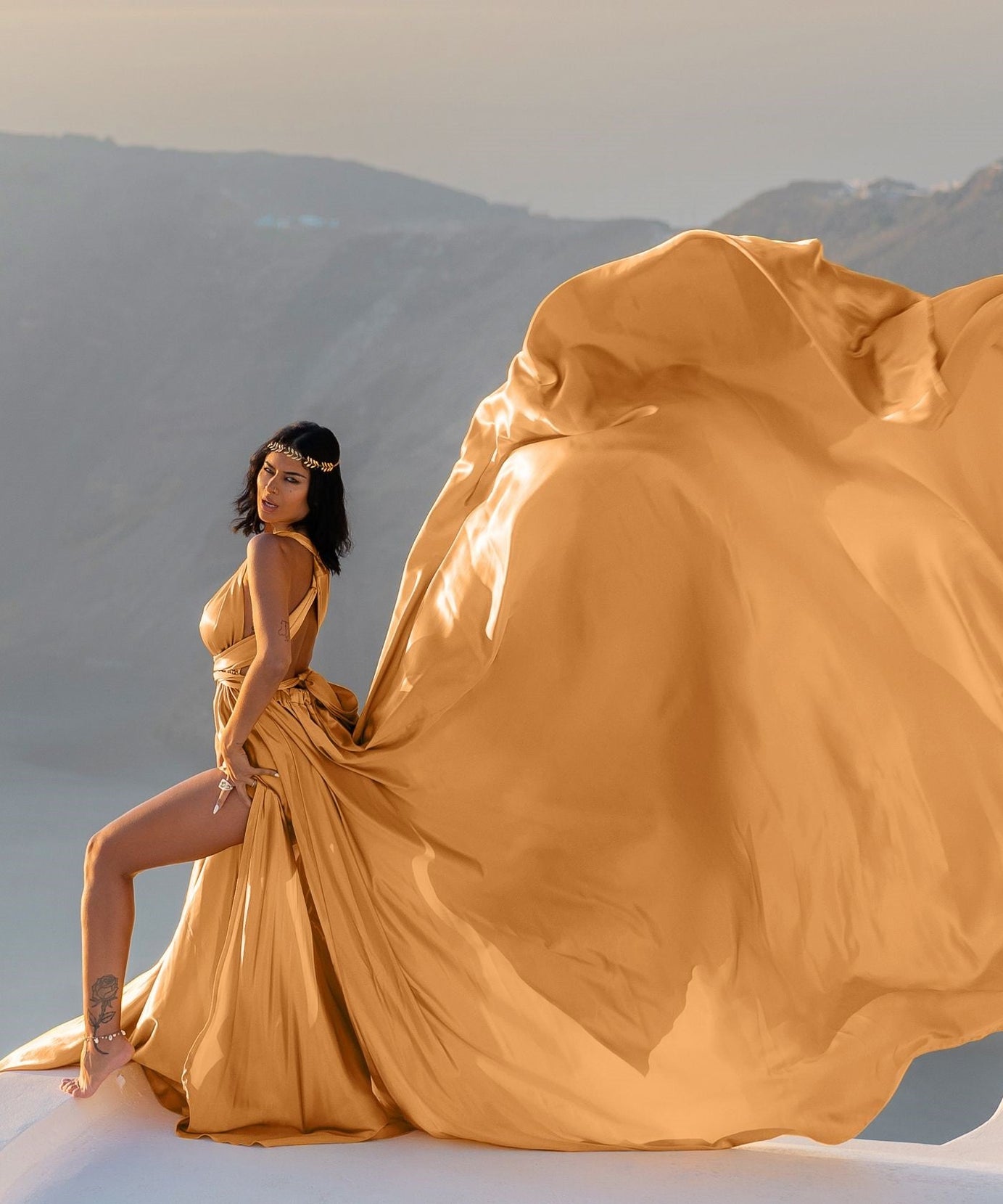 Santorini Flying Dress - Photography Dress - Engagement Dress