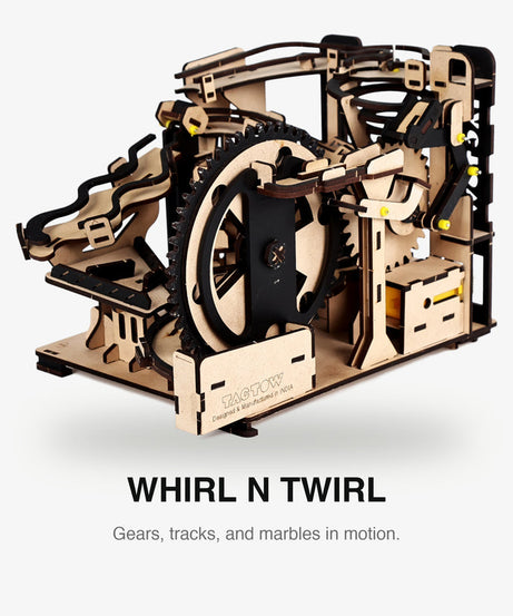 Wooden Marble Run Kit – Mechanical Gear Machine DIY 3D Puzzle Toy