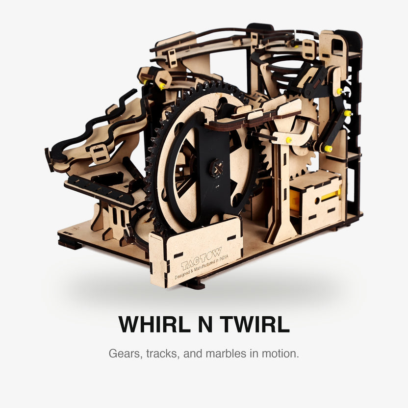 Wooden Marble Run Kit – Mechanical Gear Machine DIY 3D Puzzle Toy
