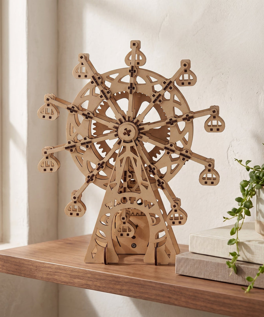 3D Wooden Ferris Wheel Puzzle – DIY Assembly Model Creative Desk Decor