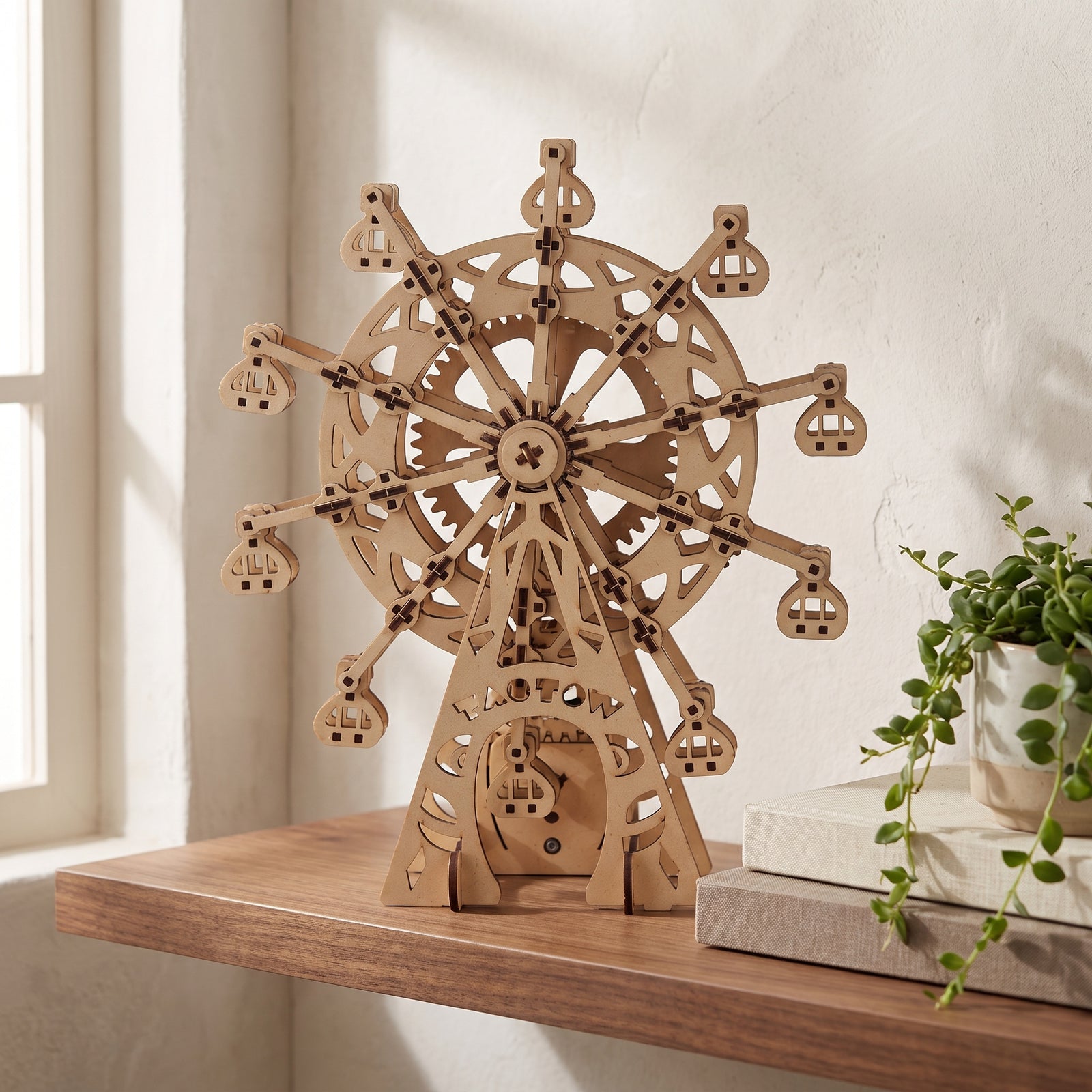3D Wooden Ferris Wheel Puzzle – DIY Assembly Model Creative Desk Decor