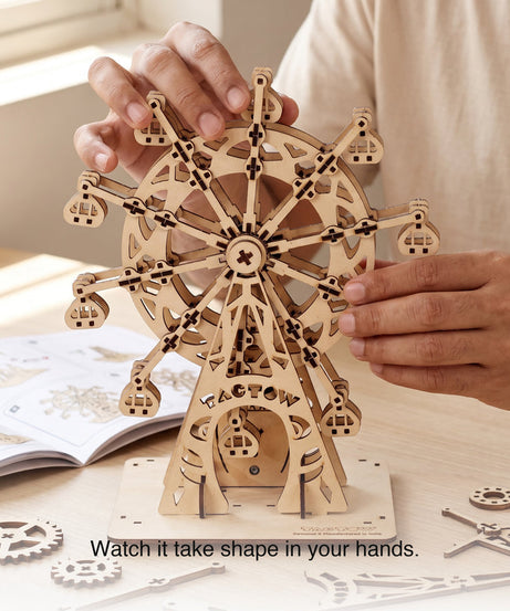 3D Wooden Ferris Wheel Puzzle – DIY Assembly Model Creative Desk Decor