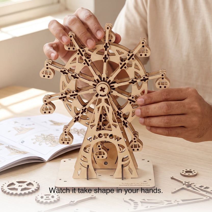 3D Wooden Ferris Wheel Puzzle – DIY Assembly Model Creative Desk Decor